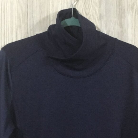 The CALIA Cotton Blue Warm Mock Neck Ombre' Long Sleeve Fitted Fitness Shirt XL - Picture 3 of 9